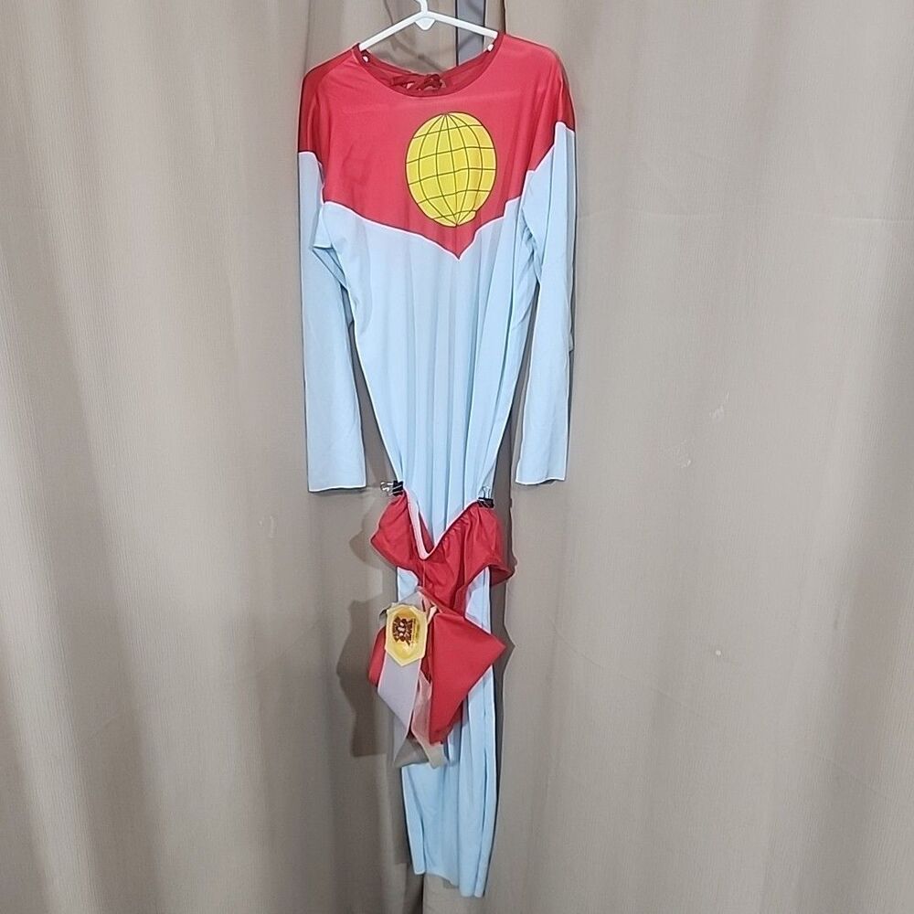 Costume Captain Planet Kid LG  Collegeville Jumpsuit-Shorts-Belt-Boot Cover READ